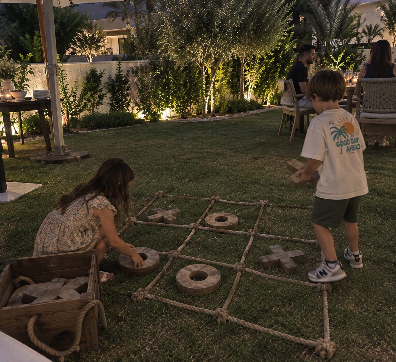 Giant garden games at an Electric Vibe event