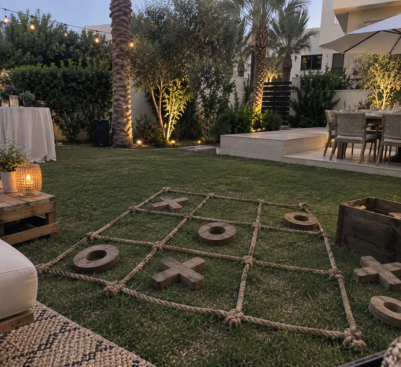 Giant garden games at an Electric Vibe event