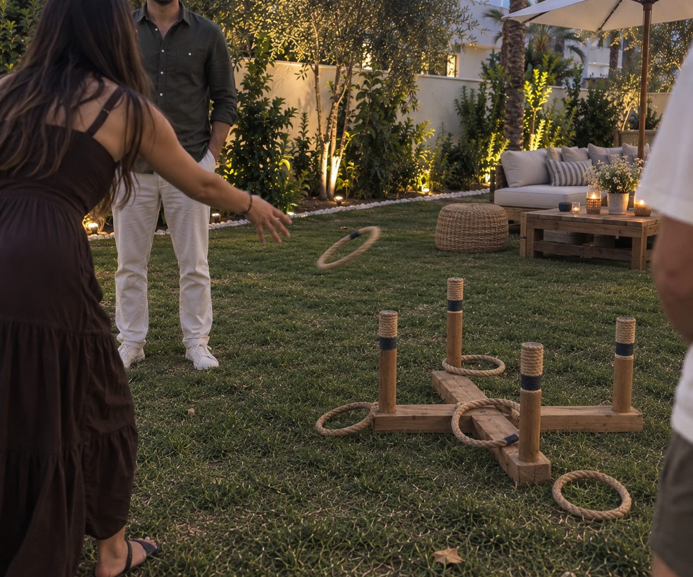 Giant garden games at an Electric Vibe event