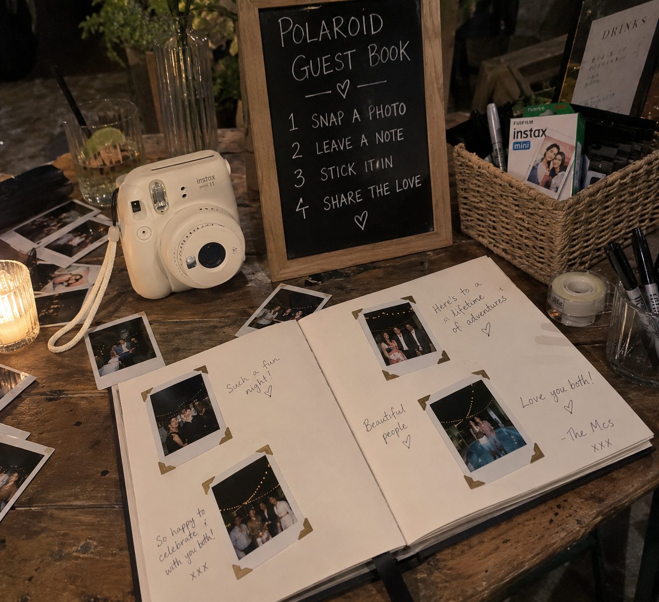 Electric Vibe guest book on the night