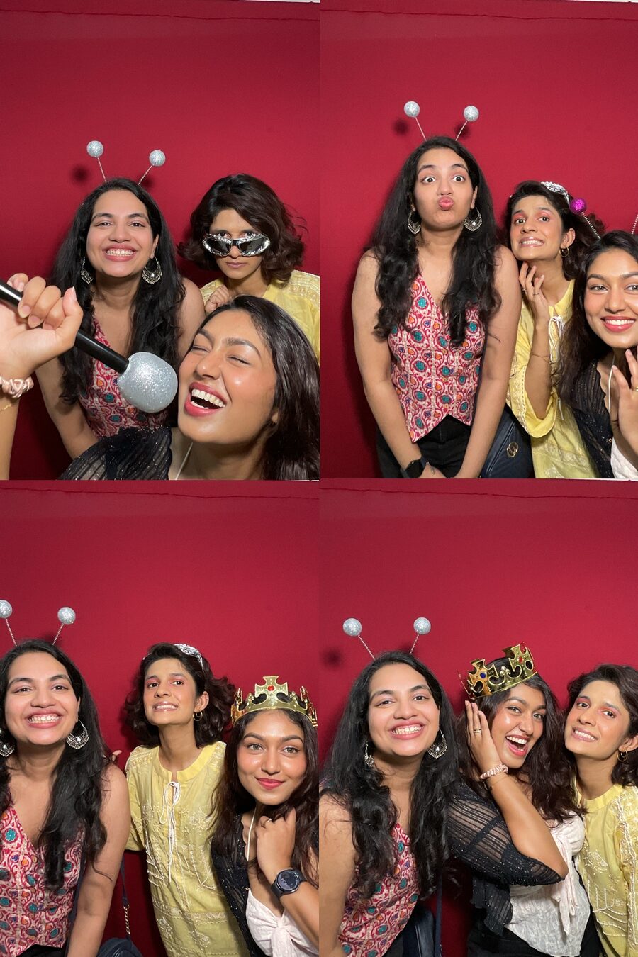 Guests in the Electric Vibe photo booth