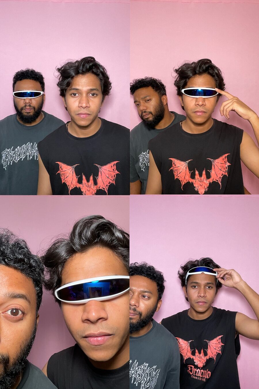 Guests in the Electric Vibe photo booth
