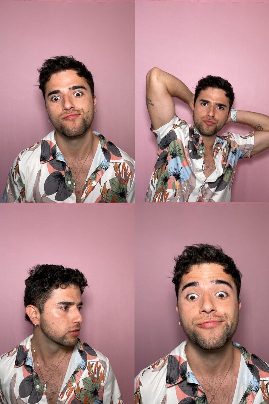 Guests in the Electric Vibe photo booth