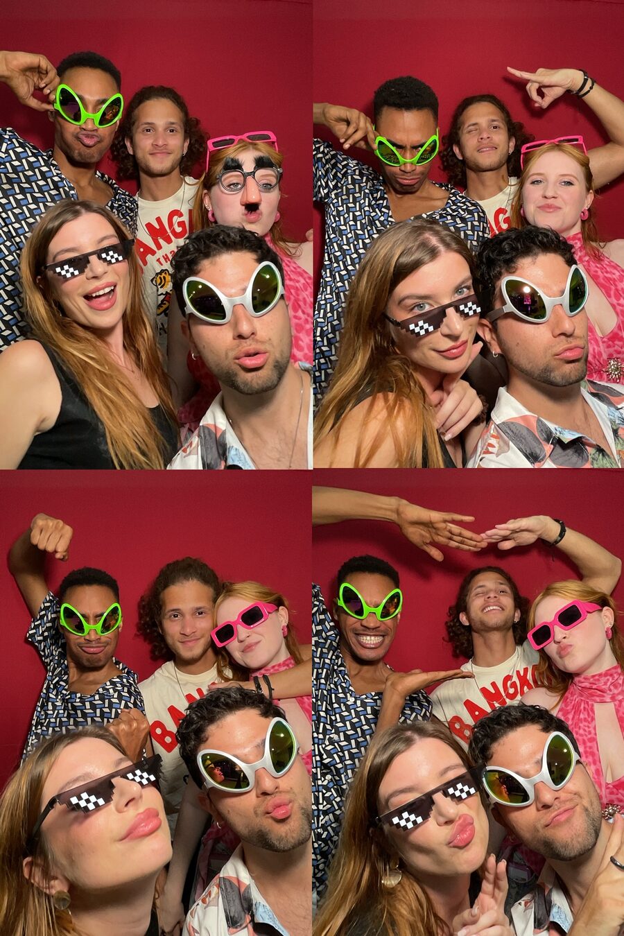 Guests in the Electric Vibe photo booth