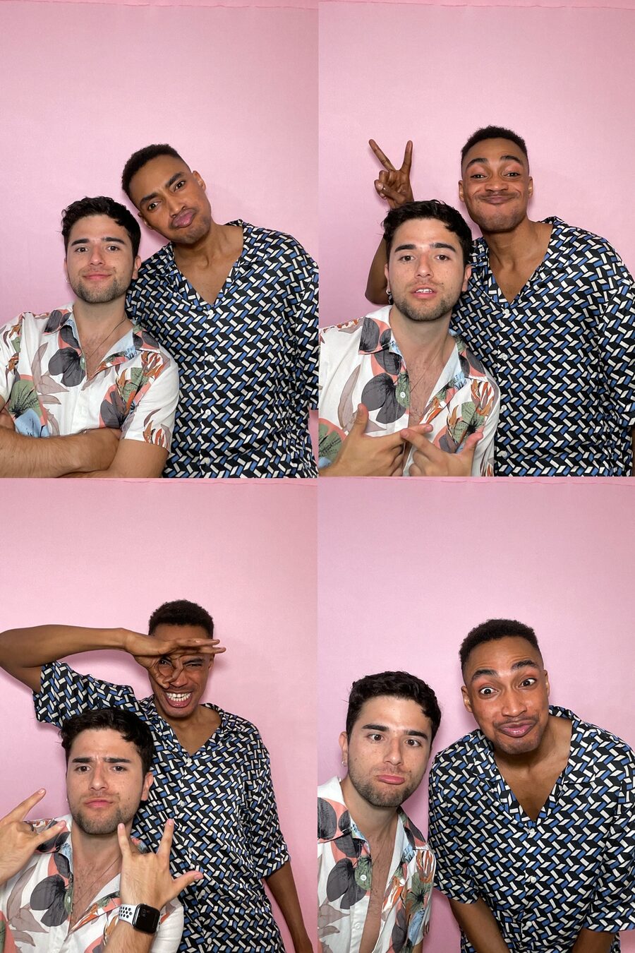 Guests in the Electric Vibe photo booth
