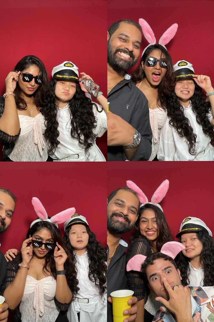 Guests in the Electric Vibe photo booth