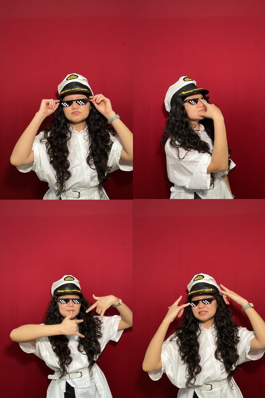 Guests in the Electric Vibe photo booth