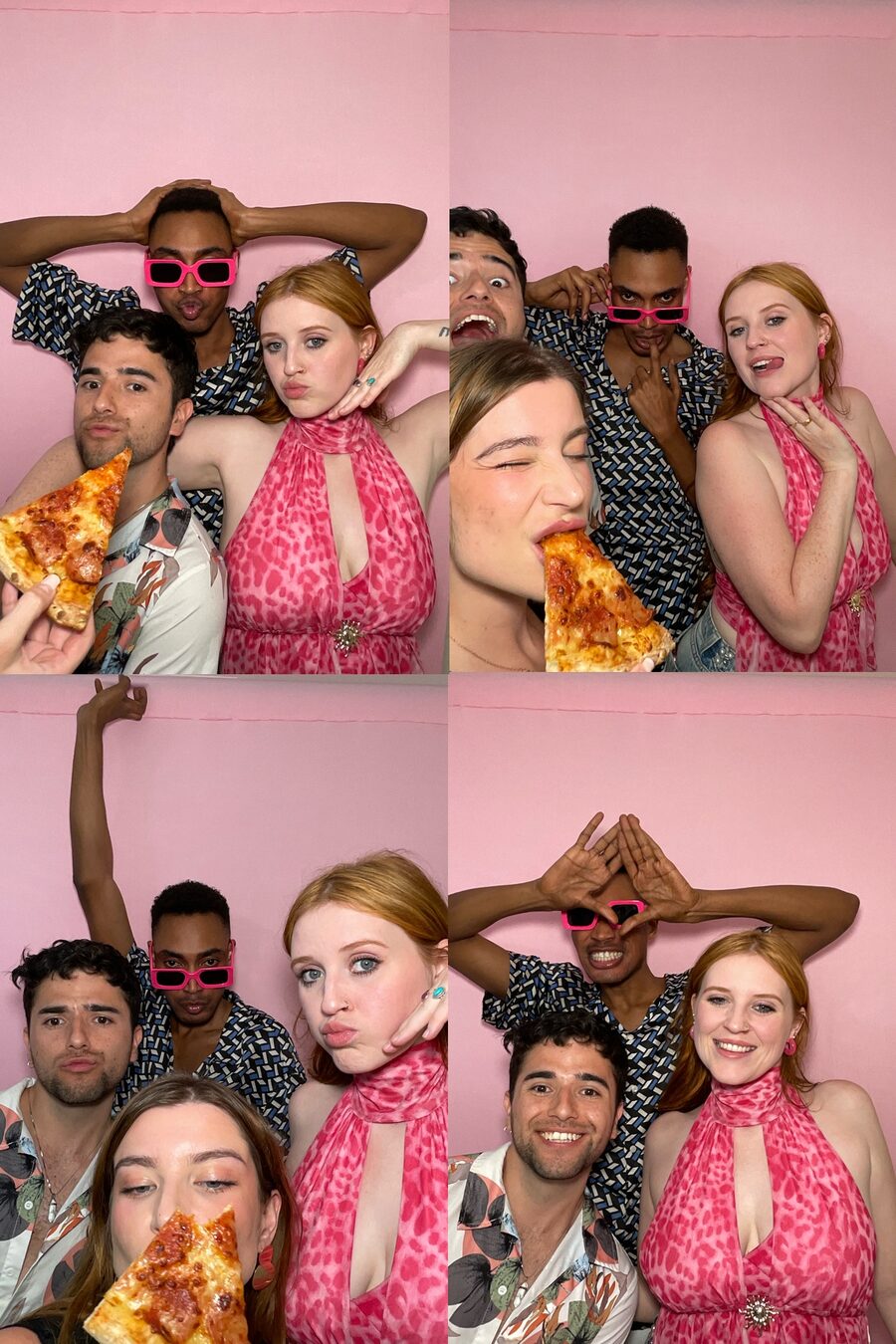 Guests in the Electric Vibe photo booth