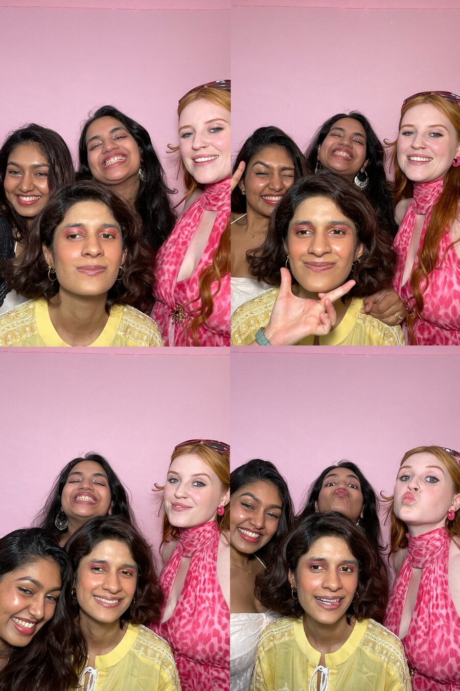 Guests in the Electric Vibe photo booth